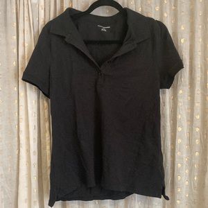 Women’s black polo shirt